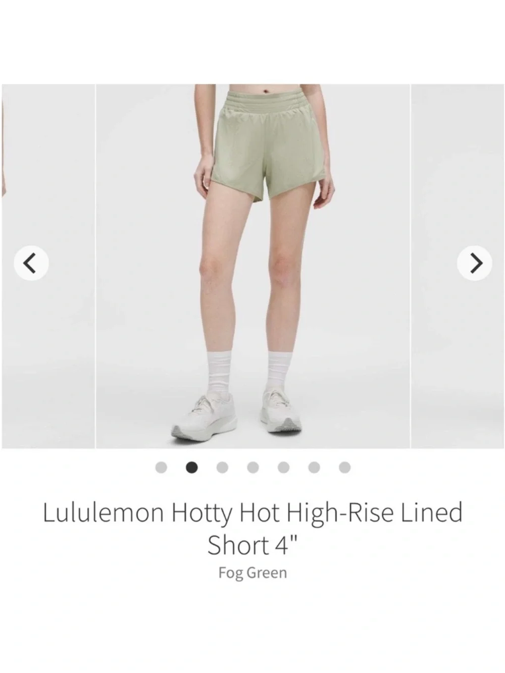 NWT Lululemon Hotty Hot High Rise Shorts Fog Green 4